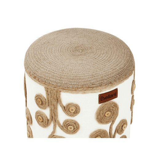 Pufe DIMAN Juta Branco 40 cm 40 cm 40 cm Pufe DIMAN Juta Branco 40 cm 40 cm 40 cm