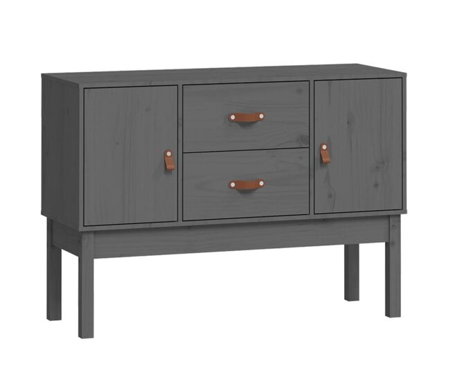 Vidaxl aparador madera maciza de pino gris 110x40x78 cm