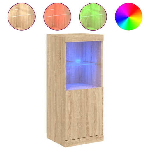 vidaXL Aparador com luzes LED 41x37x100 cm carvalho sonoma