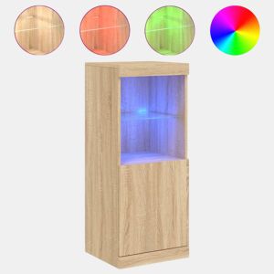 vidaXL Aparador com luzes LED 41x37x100 cm carvalho sonoma