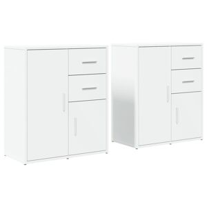 vidaXL Aparadores 2 pcs 60x31x70 cm derivados de madeira branco