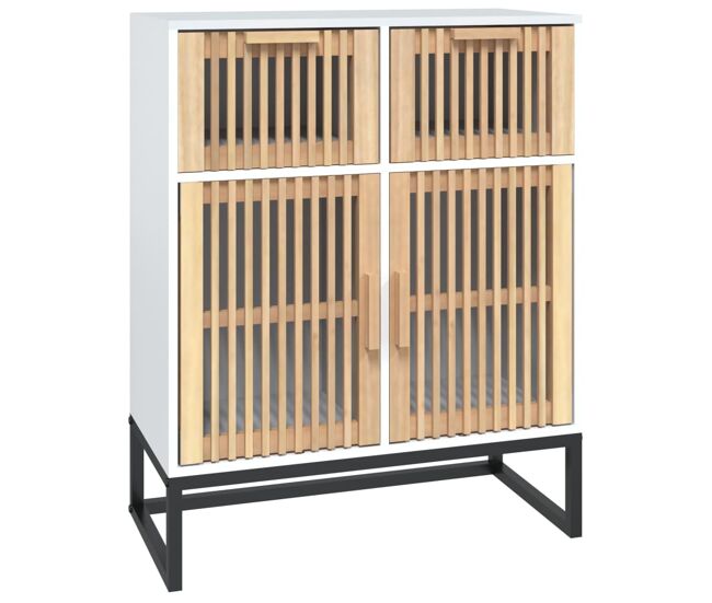 Vidaxl aparador de madera contrachapada blanco 60x30x75 cm