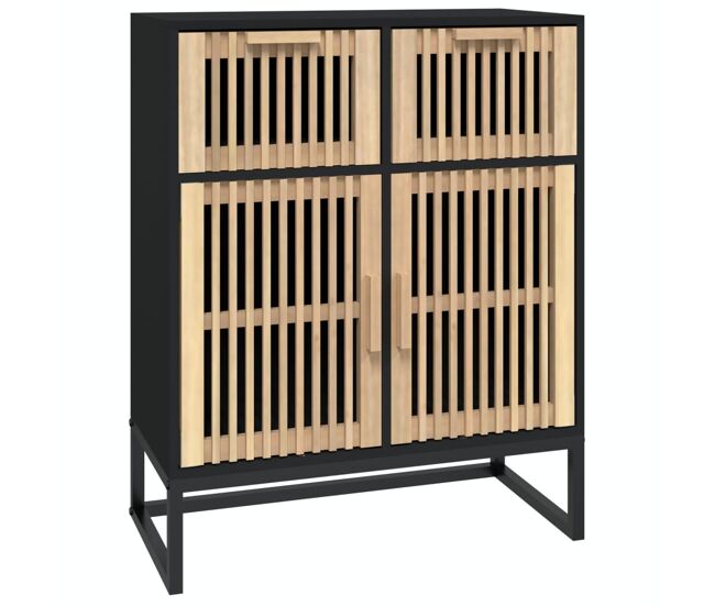 Vidaxl aparador de madera contrachapada negro 60x30x75 cm