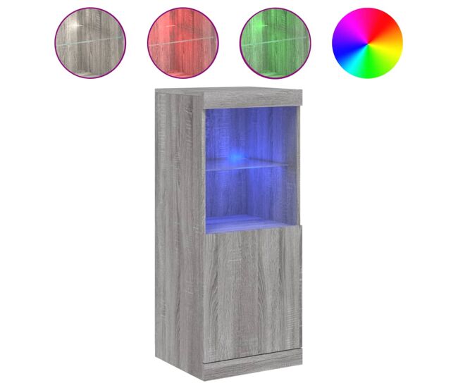 Vidaxl aparador con luces led gris sonoma 41x37x100 cm