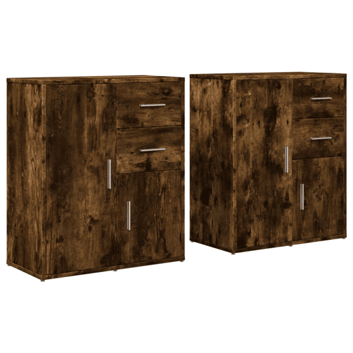 vidaXL Aparadores 2 pcs 60x31x70 cm derivados madeira carvalho fumado vidaXL Aparadores 2 pcs 60x31x70 cm derivados madeira carvalho fumado