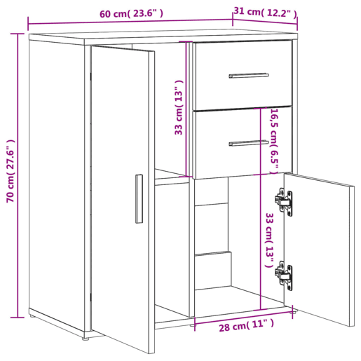 vidaXL Aparadores 2 pcs 60x31x70 cm derivados madeira carvalho fumado vidaXL Aparadores 2 pcs 60x31x70 cm derivados madeira carvalho fumado