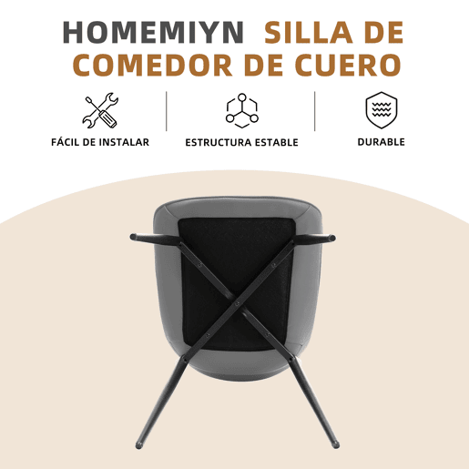 2 cadeiras de jantar modernas em estilo medieval, acolchoadas com tecido pele de gato sem braços - design elegante para restaurantes ou cozinhas