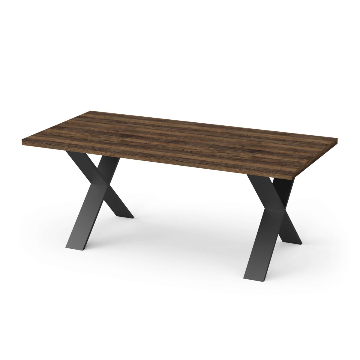 Mesa de comedor fija mónaco roble saloon y negro estructurado 180x90 cm