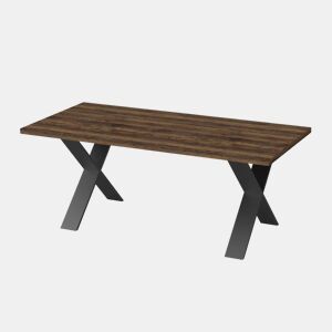 Mesa de Jantar Fixa Monaco em Carvalho Saloon e Preto Estruturado 180x90 cm