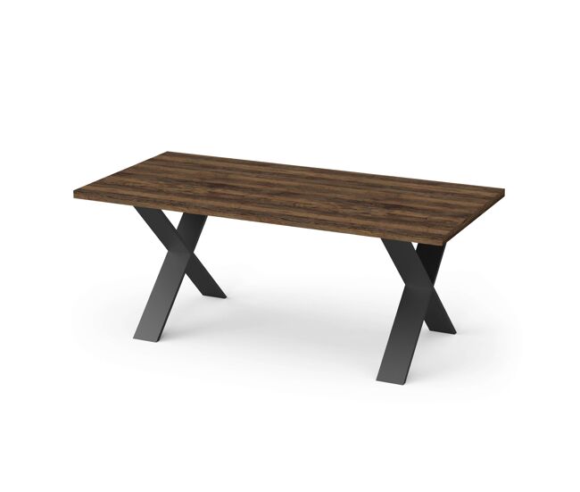 Mesa de comedor fija mónaco roble saloon y negro estructurado 180x90 cm