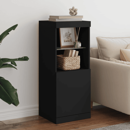 vidaXL Aparador com luzes LED 41x37x100 cm preto