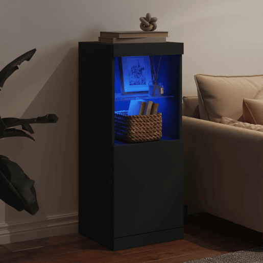 vidaXL Aparador com luzes LED 41x37x100 cm preto