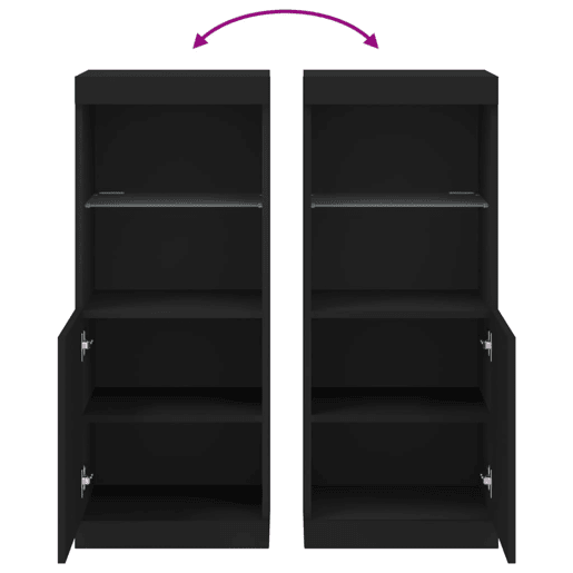 vidaXL Aparador com luzes LED 41x37x100 cm preto