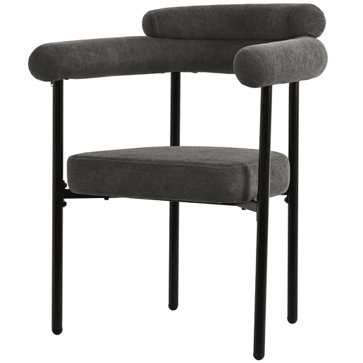 Conjunto de 4 cadeiras de veludo - com braços - Cinzento Conjunto de 4 cadeiras de veludo - com braços - Cinzento