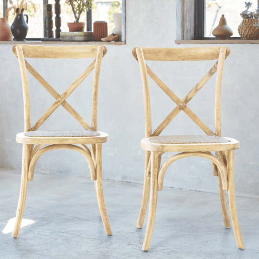 Cadeira de bistrô vintage madeira, set de 2, Belleville, Natural, 48.5x53.5x88.5 cm