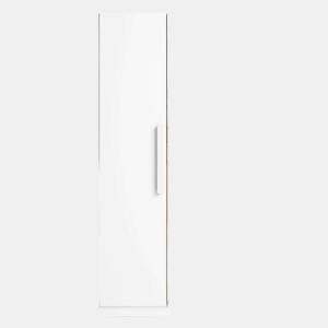 Guarda-roupa para quarto juvenil Estelle estilo nórdico em branco fosco e carvalho Sahara com 2 portas 90x200 cm