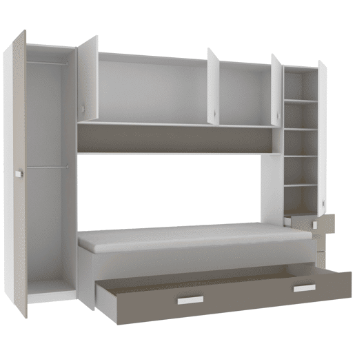 Guarda-roupa infantil Tidy Bridge Youth para quarto infantil 304x203cm Guarda-roupa infantil Tidy Bridge Youth para quarto infantil 304x203cm