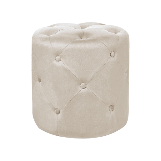 Pufe COROLLA Veludo Creme claro 40 cm 40 cm 40 cm