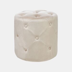 Pufe COROLLA Veludo Creme claro 40 cm 40 cm 40 cm