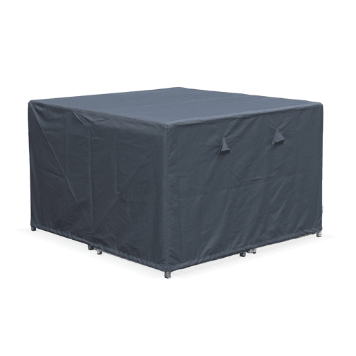 Mesa de jardim 4-8 lugares + capa de proteção, Vabo 8 + cobertura, Beige, 110x110x73 cm
