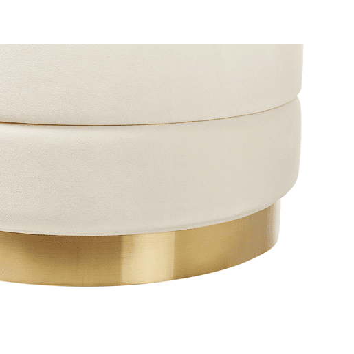 Conjunto de 2 tamboretes com arrumação GARLAND Veludo Creme claro 4033 cm 4034 cm 4438 cm