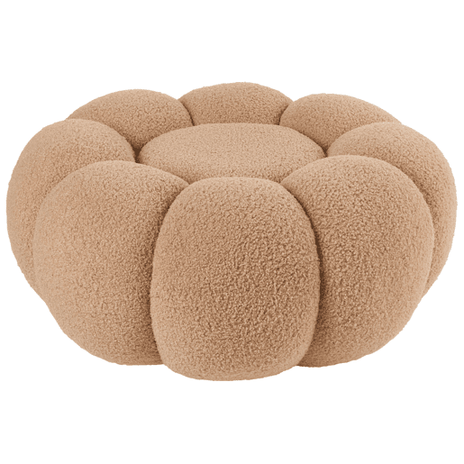 Pufe BEAUFORT Bouclé Castanho claro 60 cm 60 cm 27 cm