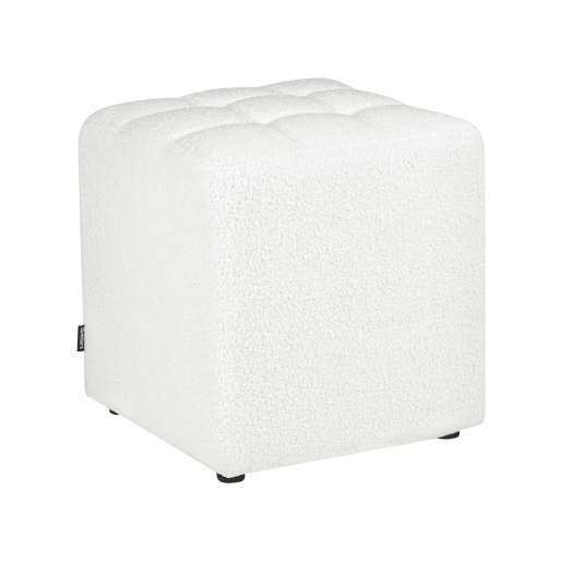 Pufe KANSAS Bouclé Branco 38 cm 38 cm 39 cm