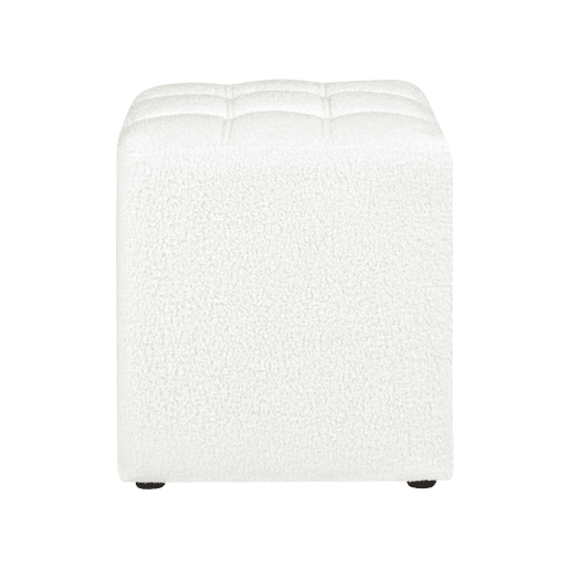 Pufe KANSAS Bouclé Branco 38 cm 38 cm 39 cm