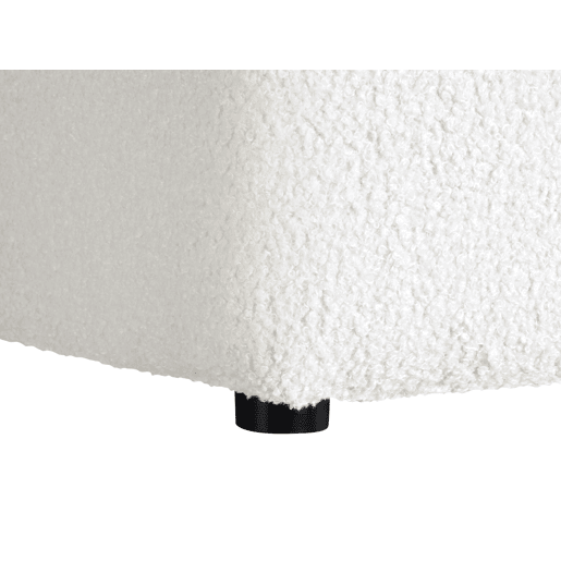 Pufe KANSAS Bouclé Branco 38 cm 38 cm 39 cm