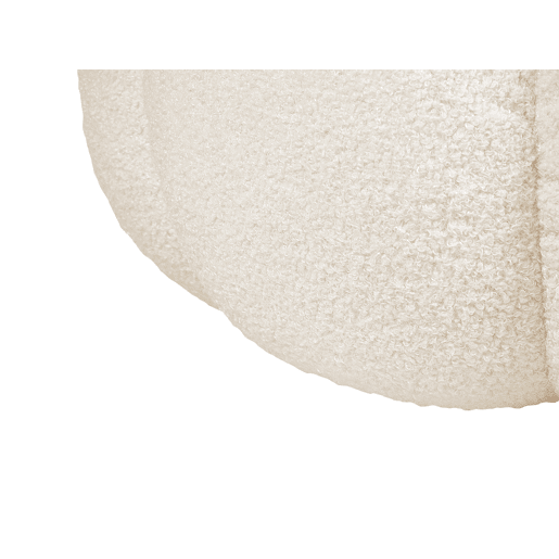 Pufe BEAUFORT Bouclé Branco creme 60 cm 60 cm 27 cm