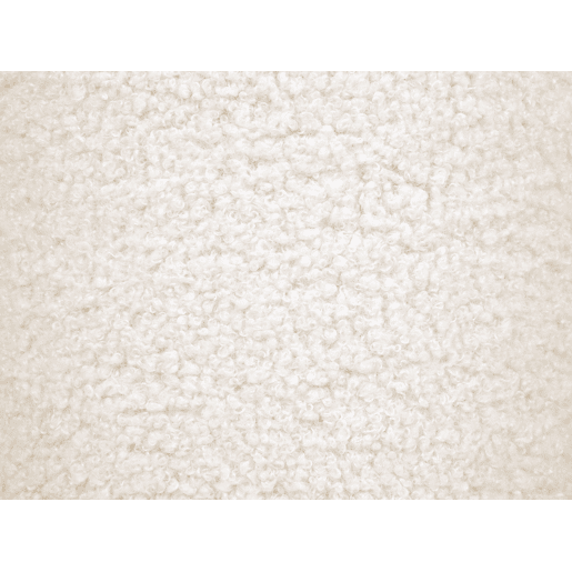 Pufe BEAUFORT Bouclé Branco creme 60 cm 60 cm 27 cm