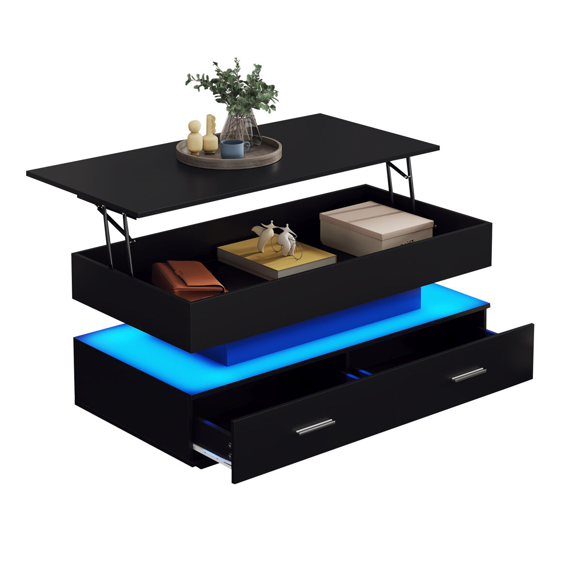 Mesa de centro elevable rectangular de panel de partículas 100x50