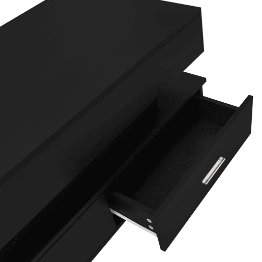 Mesa de centro elevável retangular de painel de partículas com 2 gavetas e luz led,preto Mesa de centro elevável retangular de painel de partículas com 2 gavetas e luz led,preto