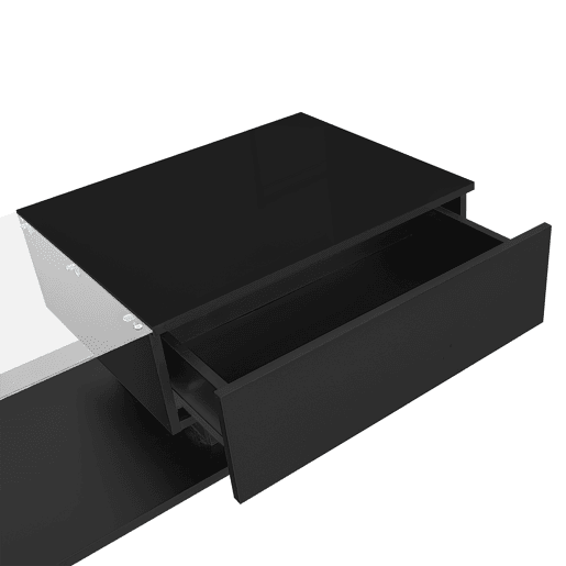 Mesa de centro retangular de painel de partÃculas com 1 gaveta e luz LED,preto Mesa de centro retangular de painel de partÃculas com 1 gaveta e luz LED,preto