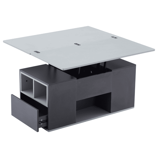 Mesa de centro elevável retangular de painel de partículas,cinzento Mesa de centro elevável retangular de painel de partículas,cinzento