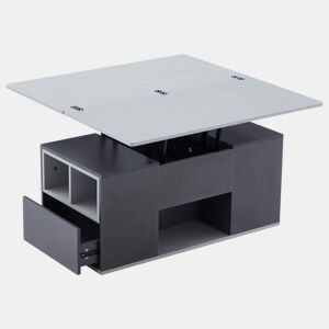 Mesa de centro elevável retangular de painel de partículas,cinzento