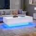 Mesa de centro rectangular de panel de partículas con 2 cajones 115x55 Mesa de centro rectangular de panel de partículas con 2 cajones 115x55 Blanco