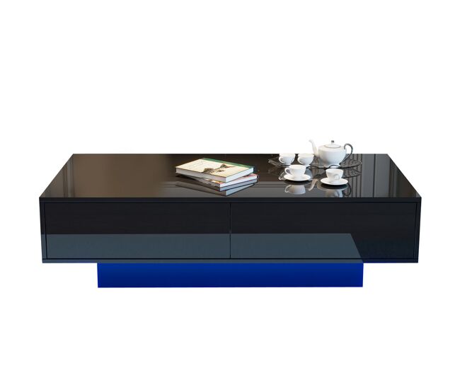 Mesa de centro rectangular de panel de partículas con 2 cajones 115x55
