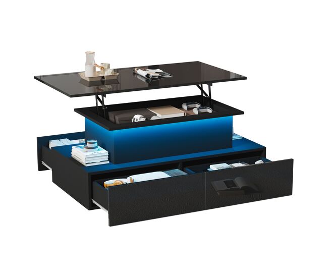 Mesa de centro elevable rectangular de panel de partículas 90x55