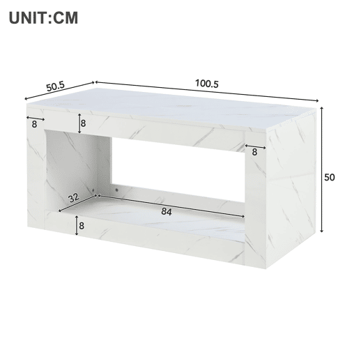 Mesa de centro retangular de painel de partÃculas com luz led,branco Mesa de centro retangular de painel de partÃculas com luz led,branco