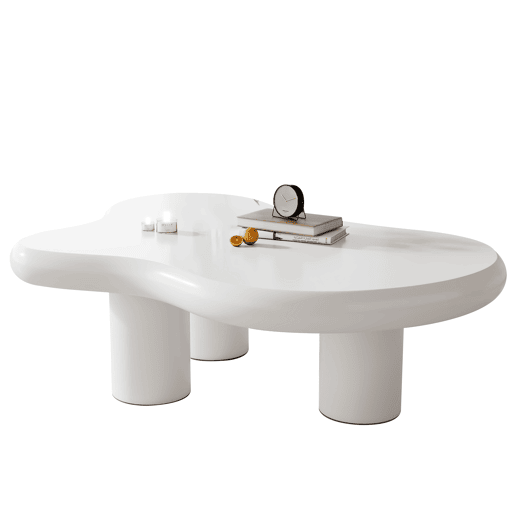 Mesa de centro irregular de mdf,branco