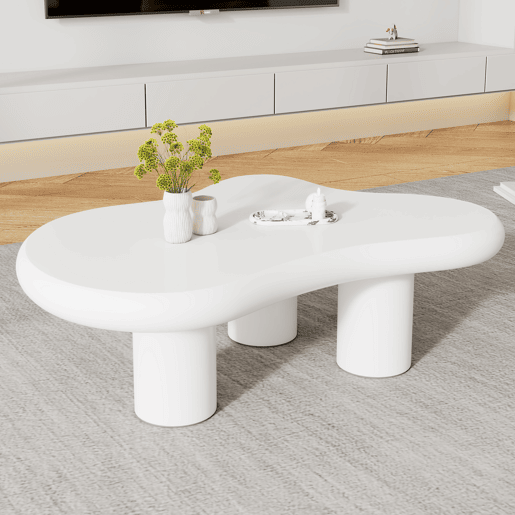 Mesa de centro irregular de mdf,branco