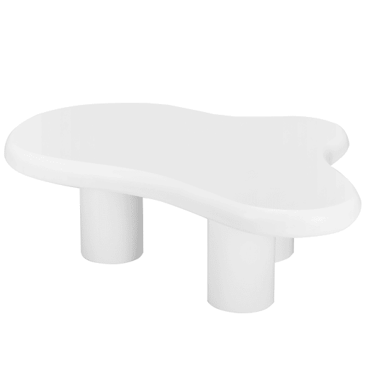 Mesa de centro irregular de mdf,branco