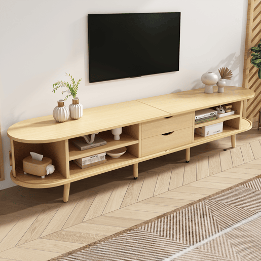 Móvel de TV 175cm de mdf com 2 portas corrediças e 2 gavetas,carvalho