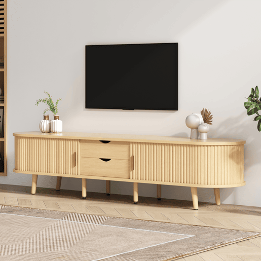Móvel de TV 175cm de mdf com 2 portas corrediças e 2 gavetas,carvalho