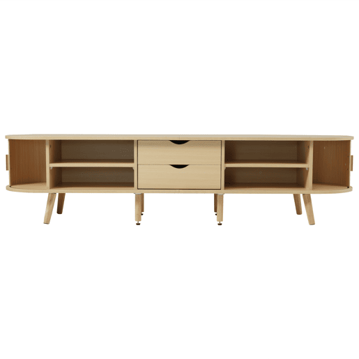 Móvel de TV 175cm de mdf com 2 portas corrediças e 2 gavetas,carvalho