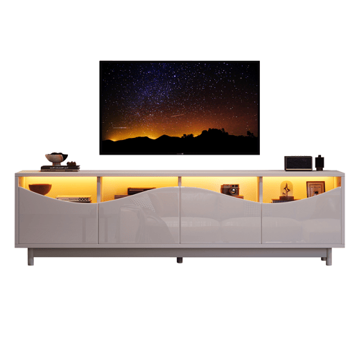 Móvel de TV 175cm de mdf com 4 portas e luz led,branco Móvel de TV 175cm de mdf com 4 portas e luz led,branco