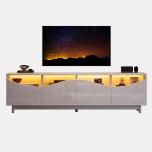 Móvel de TV 175cm de mdf com 4 portas e luz led,branco