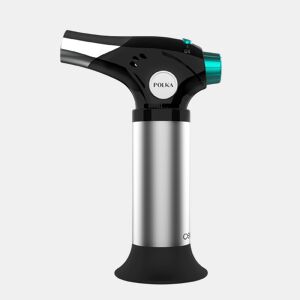 Cecotec Polka Flame-Cook 1000 Steel, maçarico de cozinha recarregável com regulador de ajuste de chama capaz de atingir 1300 graus. Fácil armazenamento e inclui pincel, espátula e folheto de receitas.