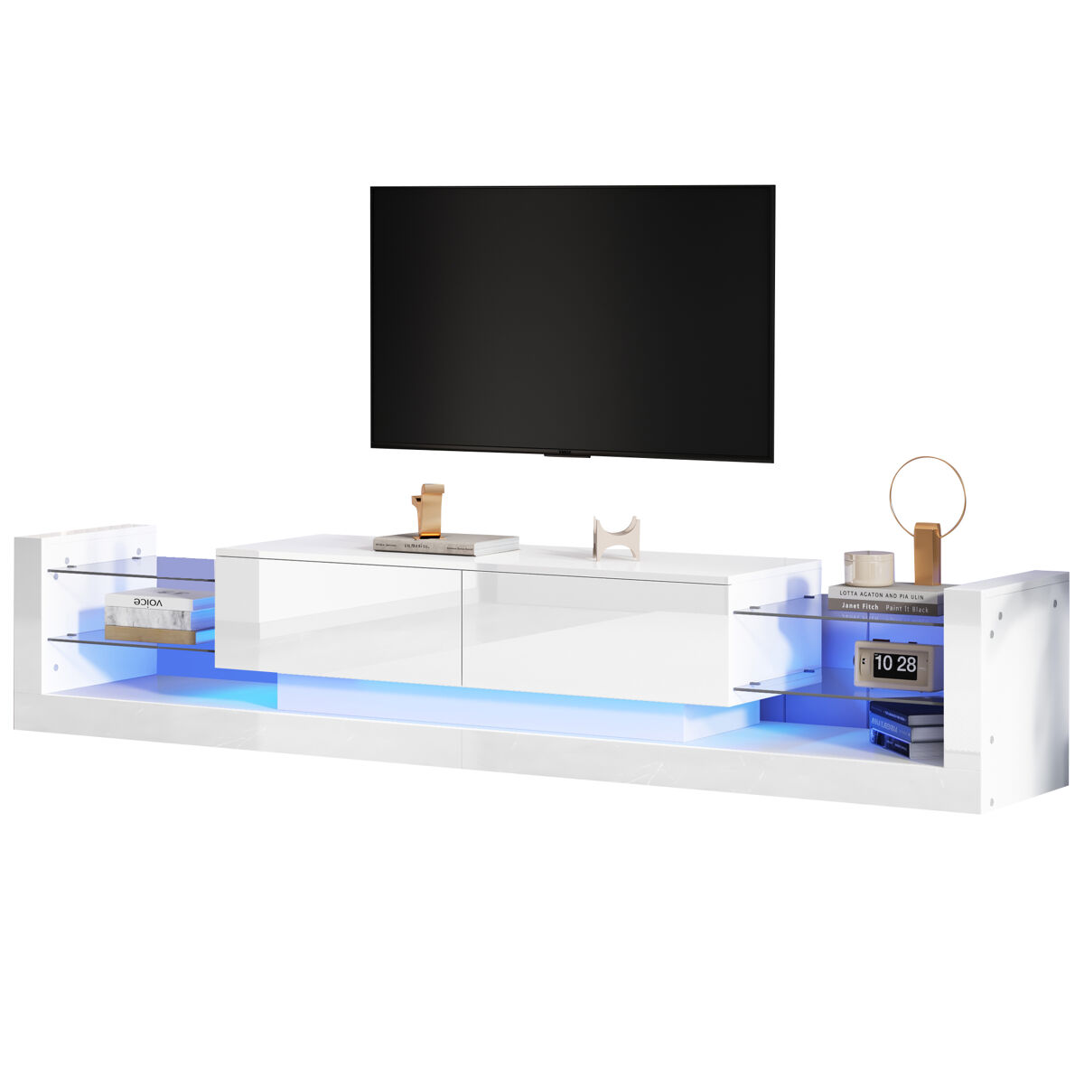 Mueble TV de panel de partículas con 2 cajones 181